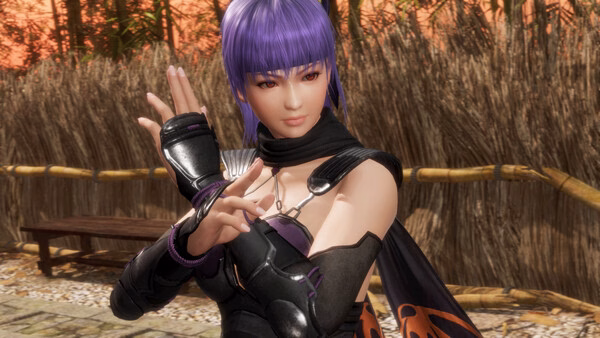 DEAD OR ALIVE 6 Last Round screenshot of a purple-haired woman in fighting stance with raised hand.